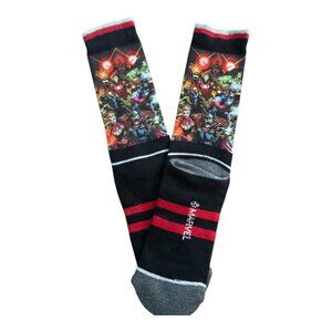 NEW Marvel Avengers Men’s Crew Socks Size 10-13 New Black Red Superhero